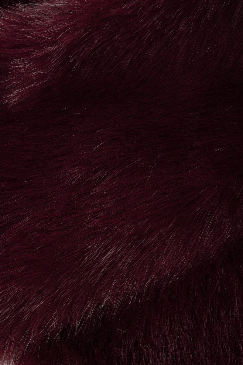 Faux Fur Cropped Bolero in Wine