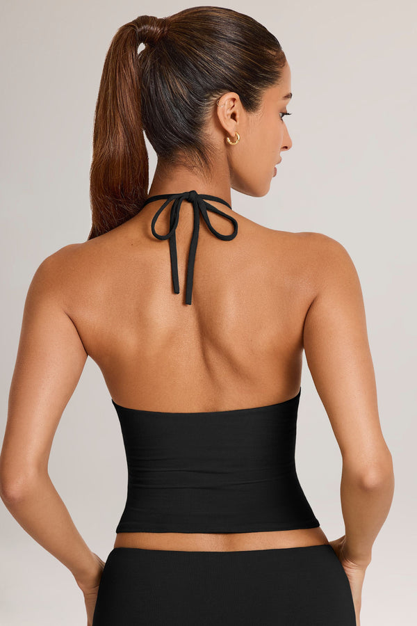 Modal Halterneck Top in Black