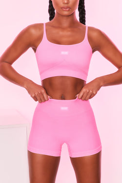 Ribbed Longline Vest in Candy Pink