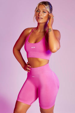 Seamless High Waist Biker Shorts in Pink