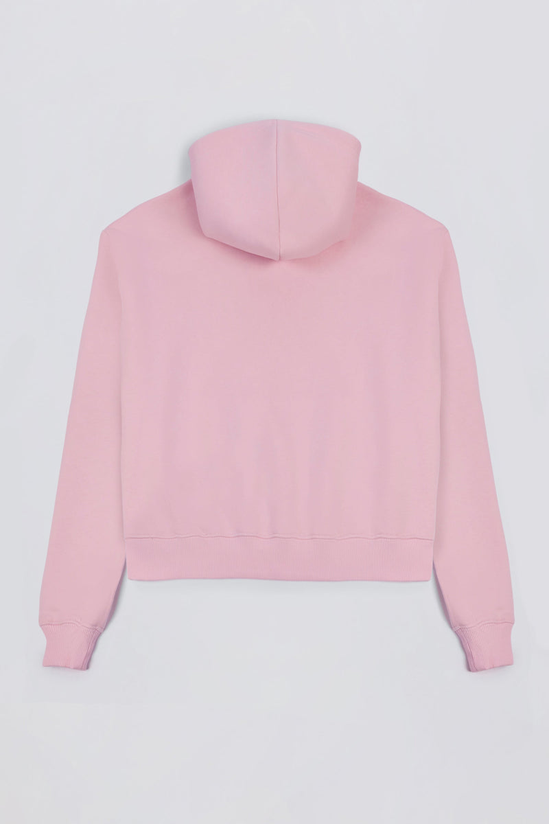 Oversized Appliqué Hoodie in Powder Pink
