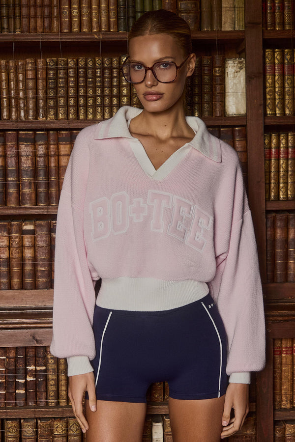 Oversized Knit Jumper in Powder Pink