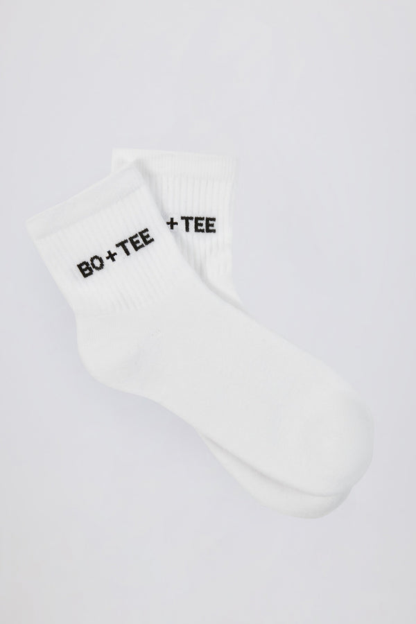 Ribbed Crew Sock Bundle in White