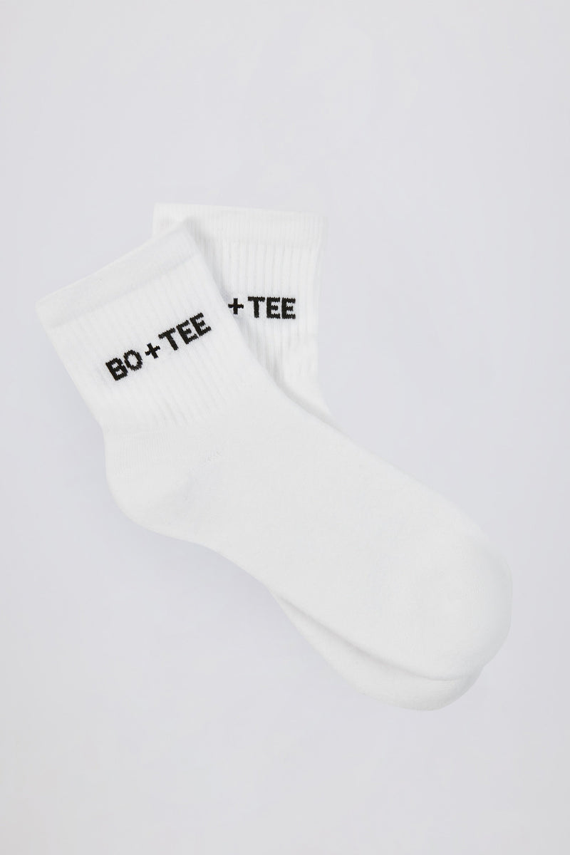 Ribbed Crew Sock Bundle in White