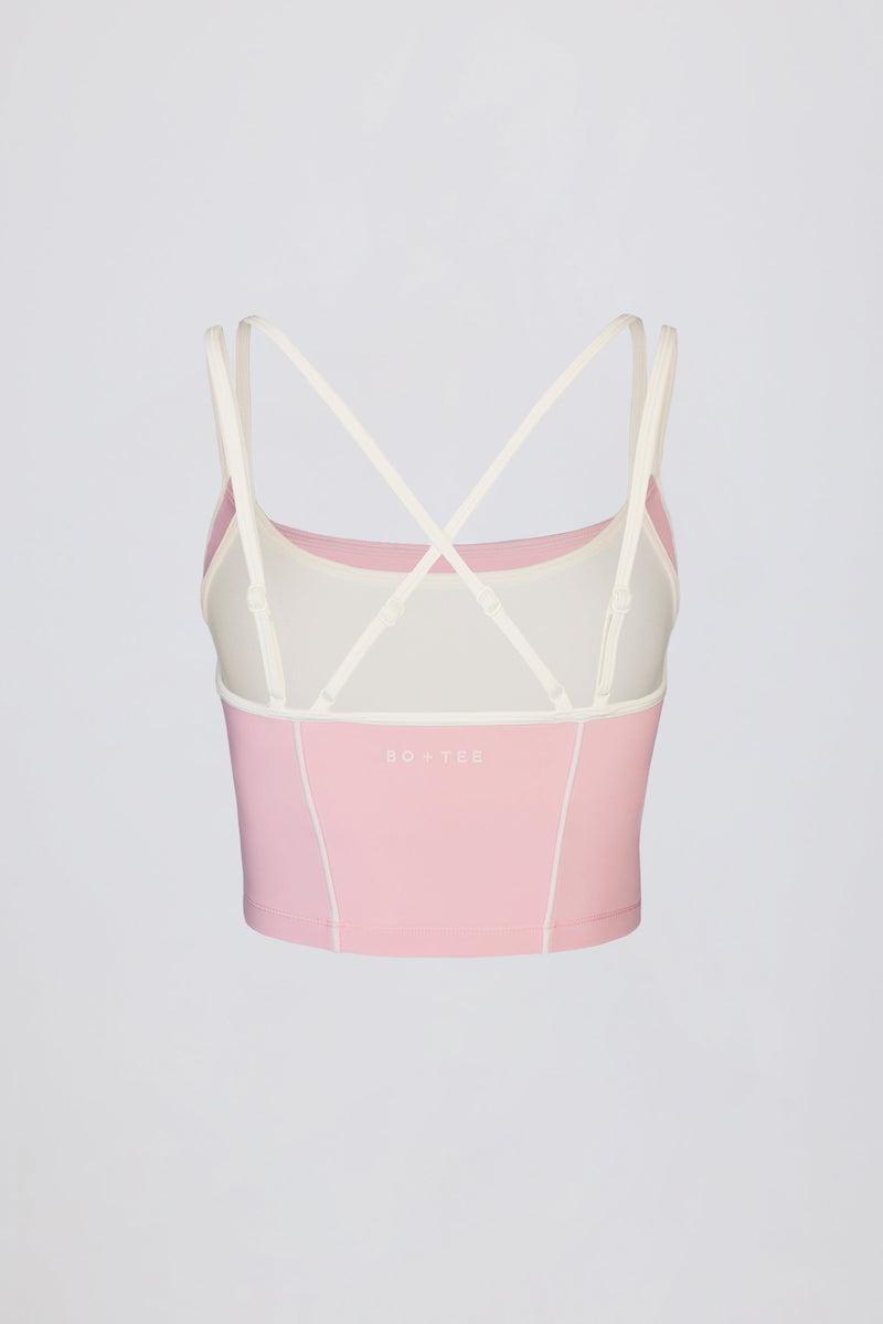 Soft Active Layered Tank Top in Powder Pink