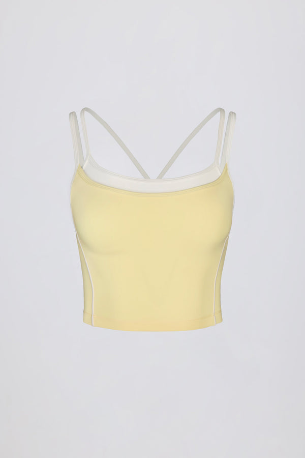 Soft Active Layered Tank Top in Soft Yellow