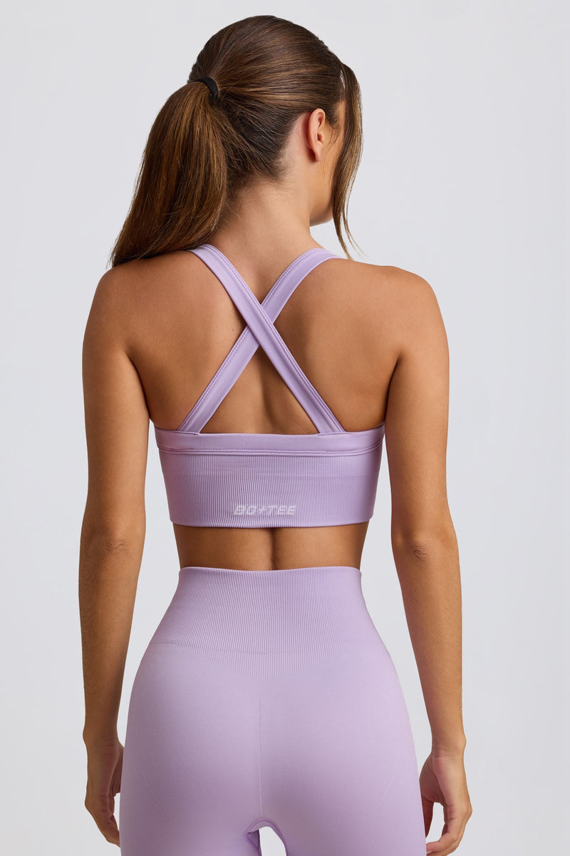 Super Sculpt Seamless Cross-Back Sports Bra in Soft Lilac